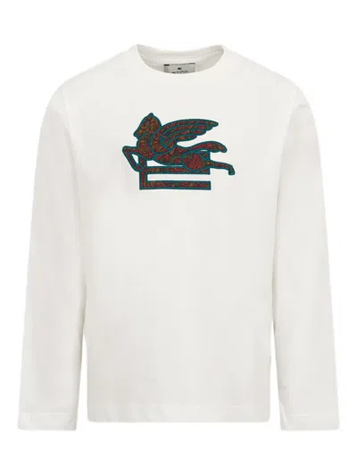 Etro Kids' Paisley-embellished Long-sleeve Jumper In White