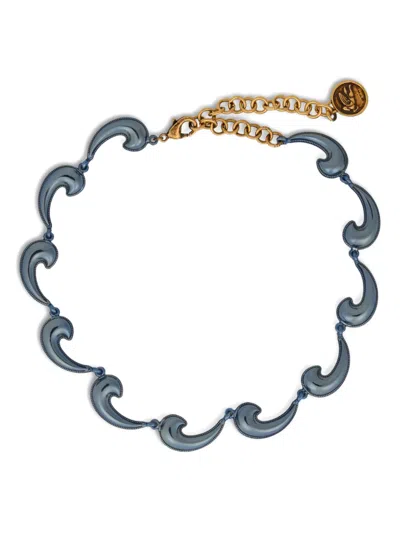 Etro Paisley-embellished Necklace In Blue