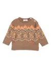 Etro Paisley-embellishment Crew-neck Sweater In Brown