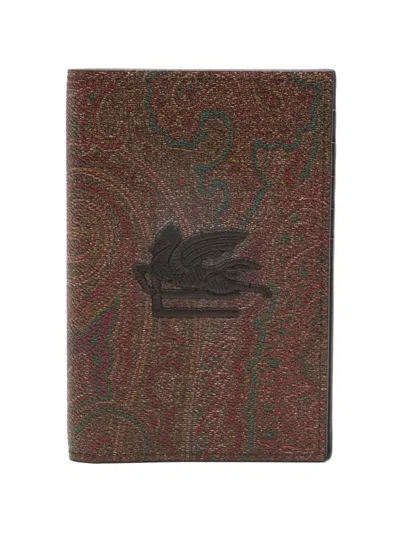 Etro Paisley Embossed Cardholder In Brown
