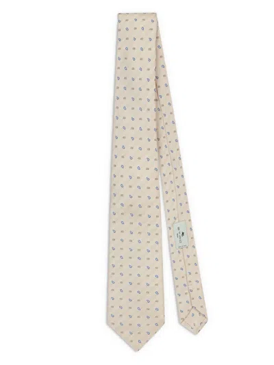 Etro Paisley-embroidered Tie In Neutral
