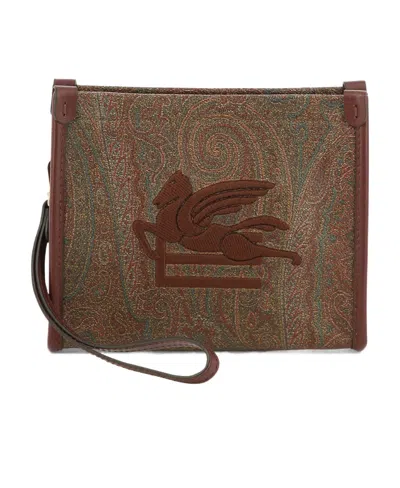 Etro Paisley-embroidered Zipped Pouch