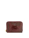 Etro Paisley Jacquard Zip-around Cardholder In Brown