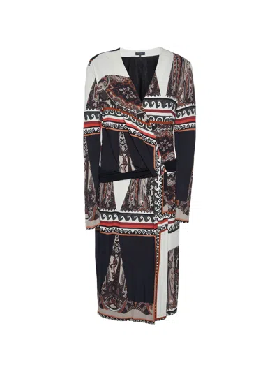 Pre-owned Etro Paisley Faux-wrap Dress In Black