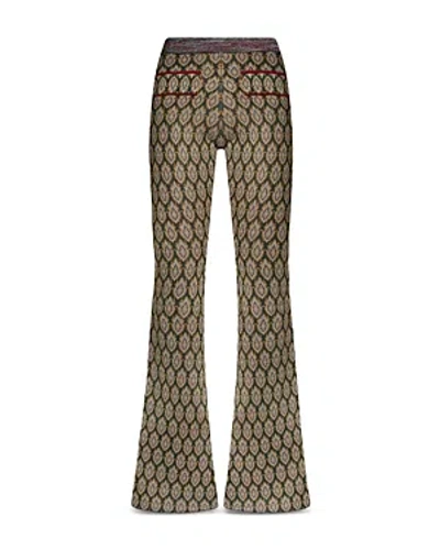 Etro Paisley Flare Knit Pants In Brown