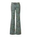 Etro Paisley-print Flared Jeans In Green