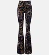 Etro Paisley Flared Pants In Black