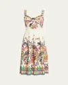 Etro Paisley Floral-print Sleeveless Pleated Midi Dress In Multi
