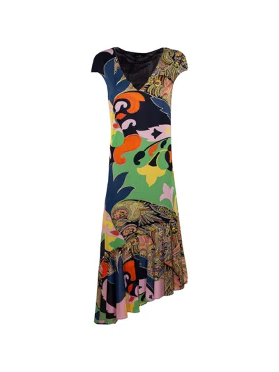 Etro Paisley Floral-print Dress In Animal Print