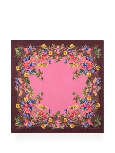 Etro Paisley Floral-print Scarf In Pink