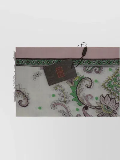 Etro Paisley Foliage Flamed Silk-blend Scarf In Multi