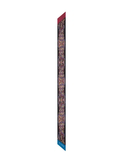 Etro Paisley Foliage Silk Scarf In Multi