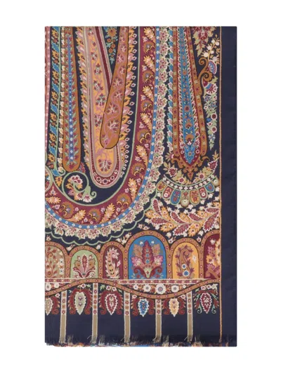 Etro Paisley Fringed Scarf In Brown