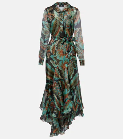 Etro Paisley Fringed Silk Gown In Multi