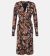 Etro Long-sleeved Dress In Print On Black Base