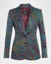 Etro Paisley Green Knit Jacquard Jacket