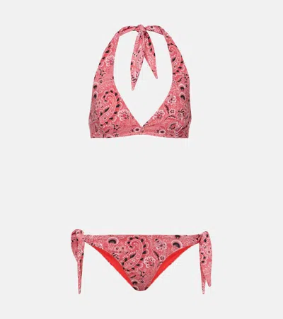 Etro Paisley Halterneck Bikini In Multi