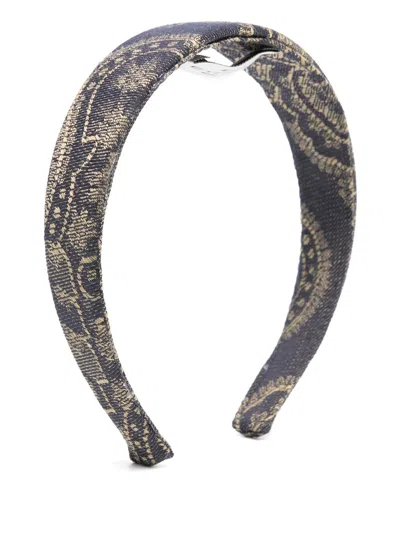 Etro Kids' Paisley Head Band In Blue