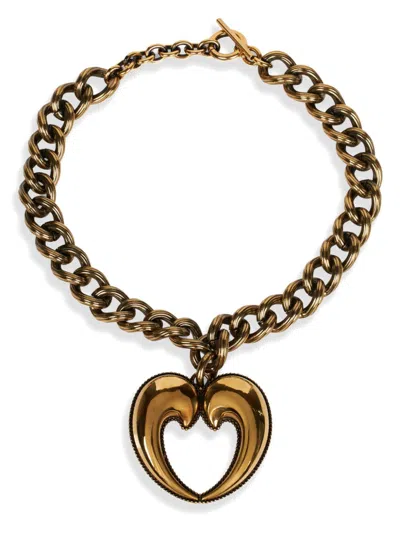 Etro Paisley Heart Necklace In Gold