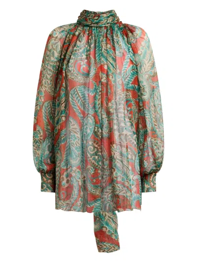 Etro Paisley High-neck Blouse In Multi