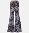Etro Flared Jeans With Paisley Print In Blue