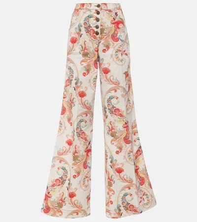 Etro Paisley High-rise Flared Jeans In Multicoloured