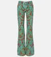 Etro Straight Fit With Paskey Motif Trousers Multicolor In Green