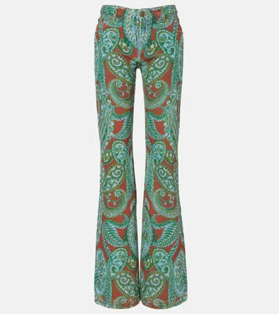 ETRO PAISLEY HIGH-RISE WIDE-LEG JEANS