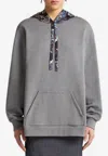 Etro Paisley Hood Oversized Hoodie In Gray