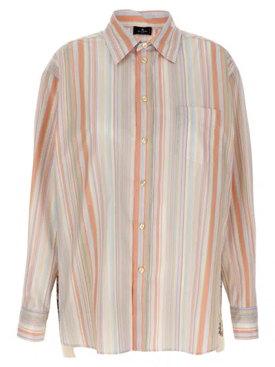Etro Paisley Insert Shirt In Neutral