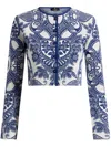 Etro Women's Jacquard Knit Cardigan In Blue