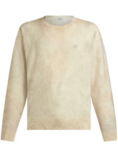 Etro Paisley Printed Crewneck Jumper In Nude