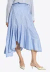 Etro Floral Asymmetric Midi Skirt In Light Blue