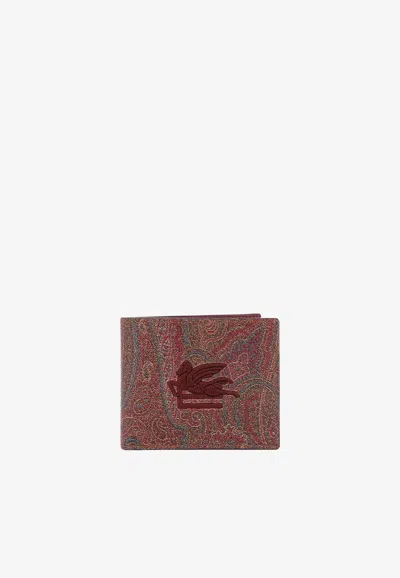 Etro Paisley Jacquard Bi-fold Wallet In Brown