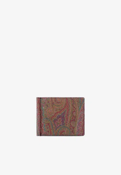 Etro Paisley Jacquard Bi-fold Wallet In White