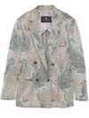 Etro Women's Double-breasted Jacket | Size 44 | Wrca007099jje15 Color S9880 In Blue