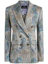 Etro Women's Double-breasted Jacket | Size 44 | Wrca007099jje15 Color S9880 In Blue