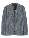 Etro Paisley Jacquard Single-breasted Blazer In Blue