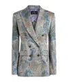 Etro Double-breasted Jacket In Gray