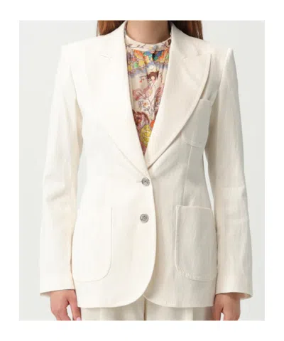 Etro Paisley-jacquard Blazer In White