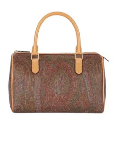 Etro Paisley Jacquard Bowling Tote Bag In Brown