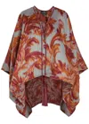 Etro Paisley-jacquard Brushed Wool-blend Cape In Brown
