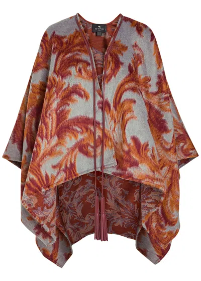 ETRO ETRO PAISLEY-JACQUARD BRUSHED WOOL-BLEND CAPE