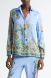 Etro Printed Shirt In Print On Blue Base