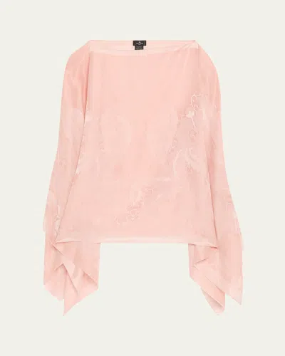 Etro Paisley Jacquard Cape Top In Pink