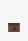 Etro Paisley-print Embroidered Cardholder In Brown