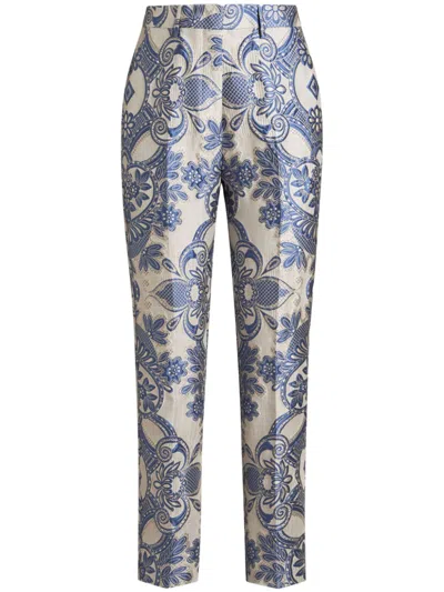 ETRO PAISLEY-JACQUARD CIGARETTE TROUSERS