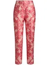 Etro , Jacquard Lace Cigarette Trousers, Woman, Red, Size 50 In Red