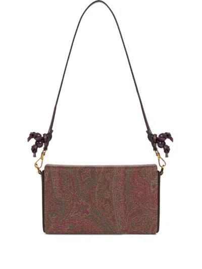 Etro Paisley Jacquard Clutch Bag In Brown