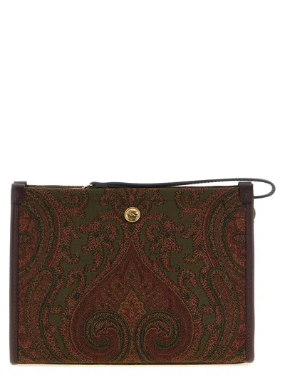 Etro Paisley Jacquard Clutch In Multicolor